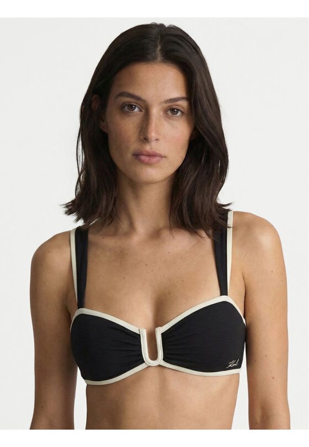 Karl Lagerfeld - KARL LAGERFELD Góra od bikini B2W46022 Czarny. Kolor: czarny. Materiał: syntetyk