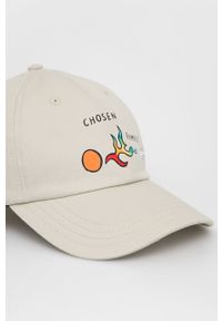 Vans czapka bawełniana X KAITLIN CHAN kolor beżowy z nadrukiem. Kolor: beżowy. Materiał: bawełna. Wzór: nadruk #3