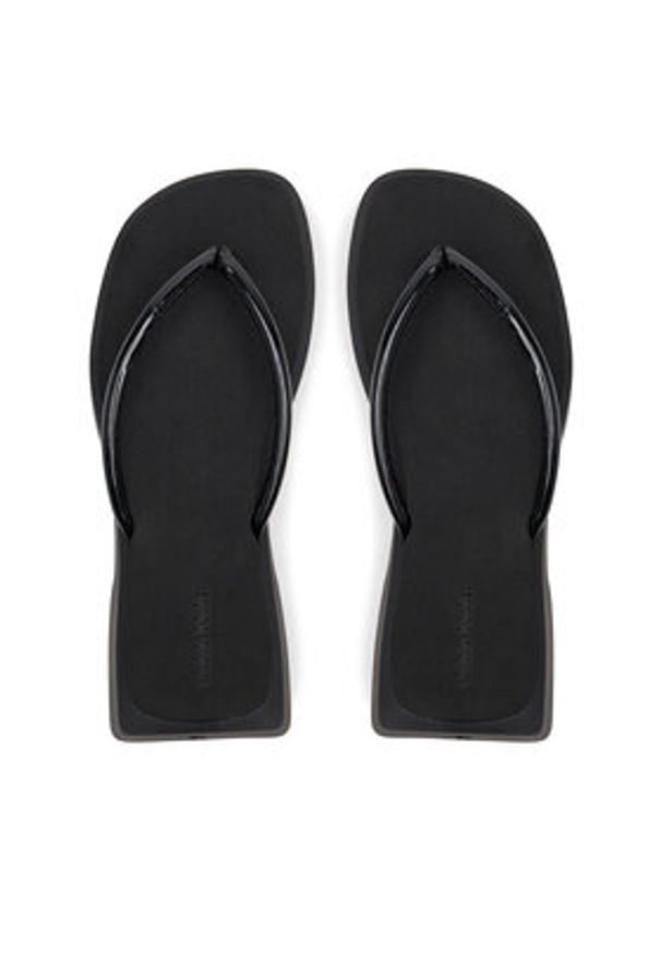 Calvin Klein Jeans Japonki Sq Low Wedge Sandal Stitch YW0YW01716 Czarny. Kolor: czarny. Materiał: skóra