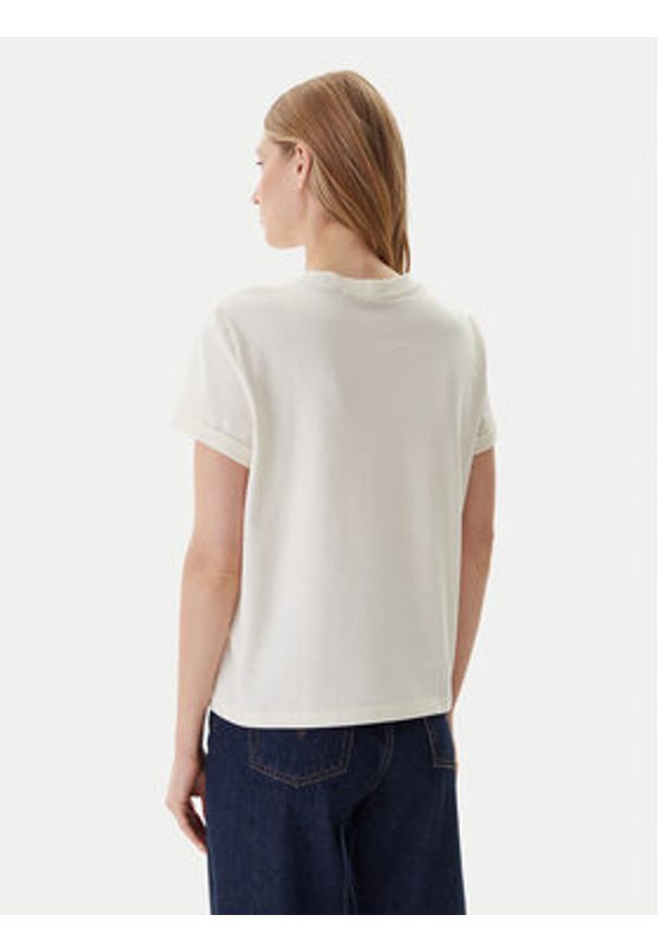 Mustang T-Shirt Monroe 1016755 Écru Relaxed Fit. Materiał: bawełna