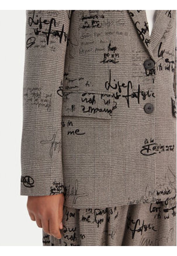 Desigual Marynarka 26SWEW03 Brązowy Regular Fit. Kolor: brązowy. Materiał: wiskoza, syntetyk