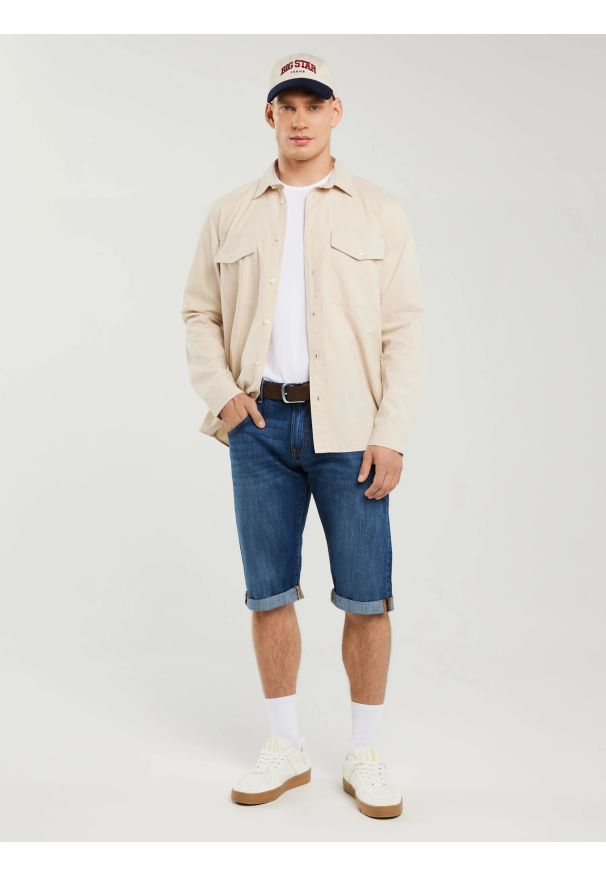 Big-Star - Szorty męskie jeansowe niebieskie Conner 409. Okazja: na co dzień. Kolor: niebieski. Materiał: jeans. Sezon: lato. Styl: klasyczny, casual