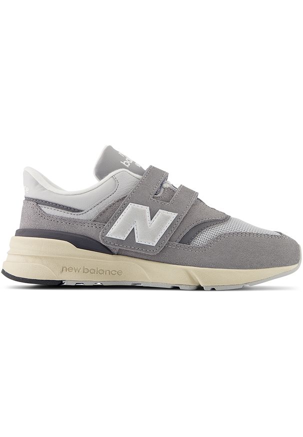 Buty dziecięce New Balance PZ997RHA – szare. Okazja: na uczelnię, na co dzień. Zapięcie: rzepy. Kolor: szary. Materiał: guma, materiał, skóra, syntetyk. Szerokość cholewki: normalna