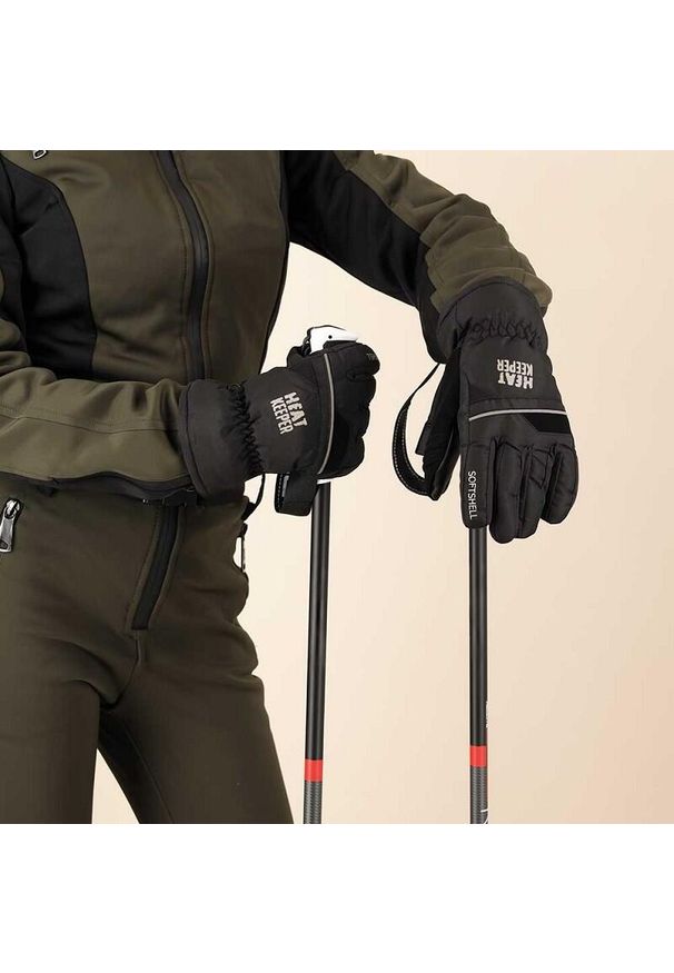 HEAT KEEPER - Damskie rękawice narciarskie Heatkeeper Pro czarne. Kolor: czarny. Sezon: zima. Sport: narciarstwo