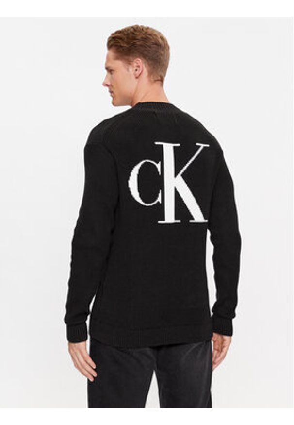 Calvin Klein Jeans Golf Blown Up J30J324507 Czarny Regular Fit. Typ kołnierza: golf. Kolor: czarny. Materiał: bawełna
