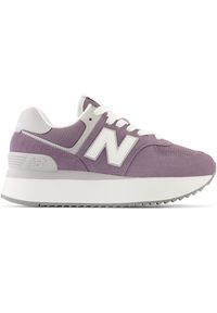 Buty damska New Balance WL574ZSP – fioletowe. Kolor: fioletowy. Materiał: materiał, zamsz, bawełna, skóra, guma, syntetyk, dresówka. Szerokość cholewki: normalna. Model: New Balance 574