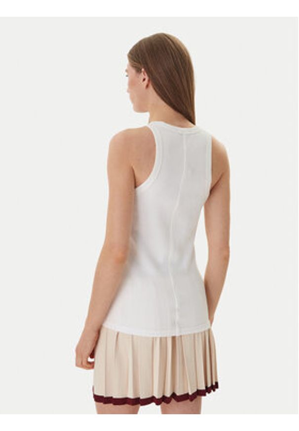 Lacoste Top TF5388 Écru Slim Fit. Kolor: kremowy. Materiał: bawełna