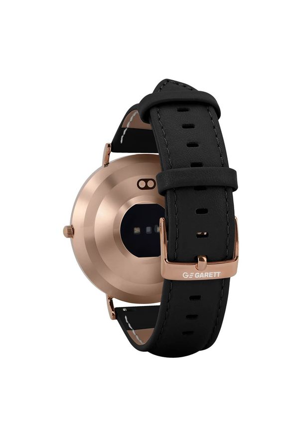 GARETT - Garett Verona złoto-czarny skórzany. Rodzaj zegarka: smartwatch. Kolor: wielokolorowy, czarny, złoty. Styl: sportowy, biznesowy, elegancki, casual