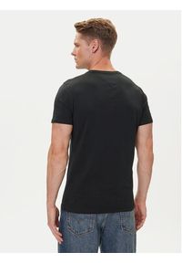 Tommy Jeans T-Shirt DM0DM04411 Czarny Slim Fit. Kolor: czarny. Materiał: bawełna
