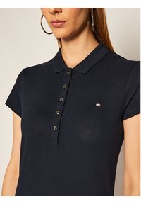 TOMMY HILFIGER - Tommy Hilfiger Sukienka codzienna Heritage WW0WW24973 Granatowy Slim Fit. Okazja: na co dzień. Kolor: niebieski. Materiał: bawełna. Typ sukienki: proste. Styl: casual #3