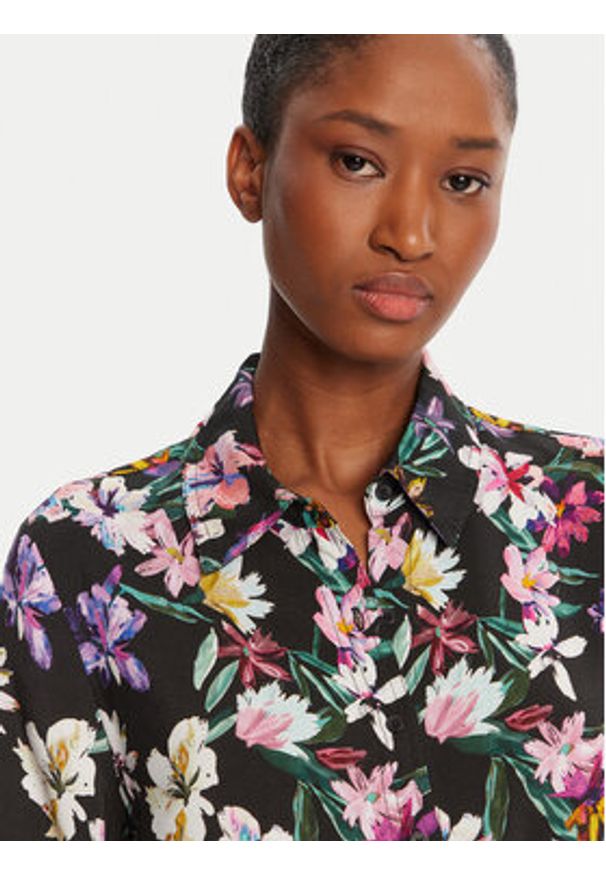 Desigual Sukienka koszulowa Camisero Acrilica 25WWVW11 Czarny Regular Fit. Kolor: czarny. Materiał: wiskoza. Typ sukienki: koszulowe