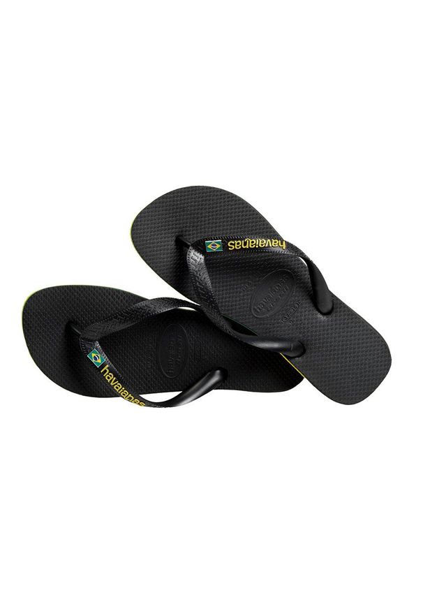 Havaianas - Japonki. Kolor: czarny. Materiał: materiał, guma. Wzór: gładki. Obcas: na obcasie. Wysokość obcasa: niski