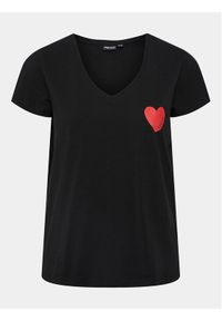 Pieces T-Shirt Musi 17148651 Czarny Regular Fit. Kolor: czarny. Materiał: bawełna #1