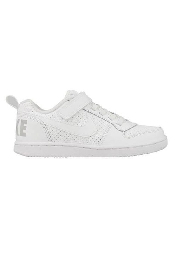 Buty do chodzenia dla dzieci Nike Court Borough Low Psv. Zapięcie: rzepy. Kolor: biały. Materiał: skóra, syntetyk, tkanina, materiał. Szerokość cholewki: normalna. Model: Nike Court. Sport: turystyka piesza