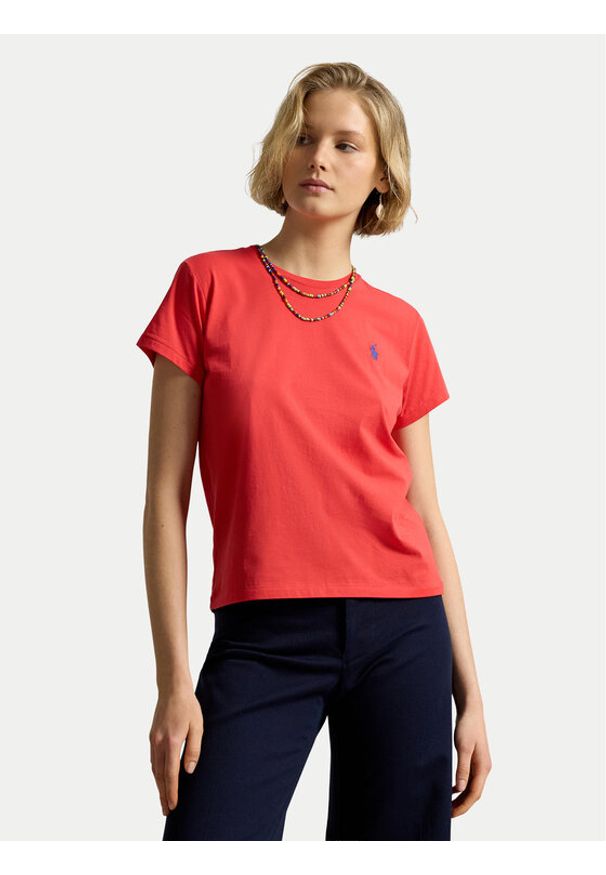 Polo Ralph Lauren T-Shirt 211B14605021 Czerwony jasny Classic Fit. Typ kołnierza: polo. Kolor: czerwony. Materiał: bawełna