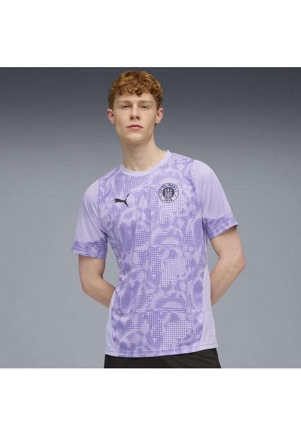 Puma - Męska koszulka treningowa FC St. Pauli PUMA Vivid Violet Black Purple. Kolor: fioletowy, wielokolorowy, czarny. Sport: piłka nożna
