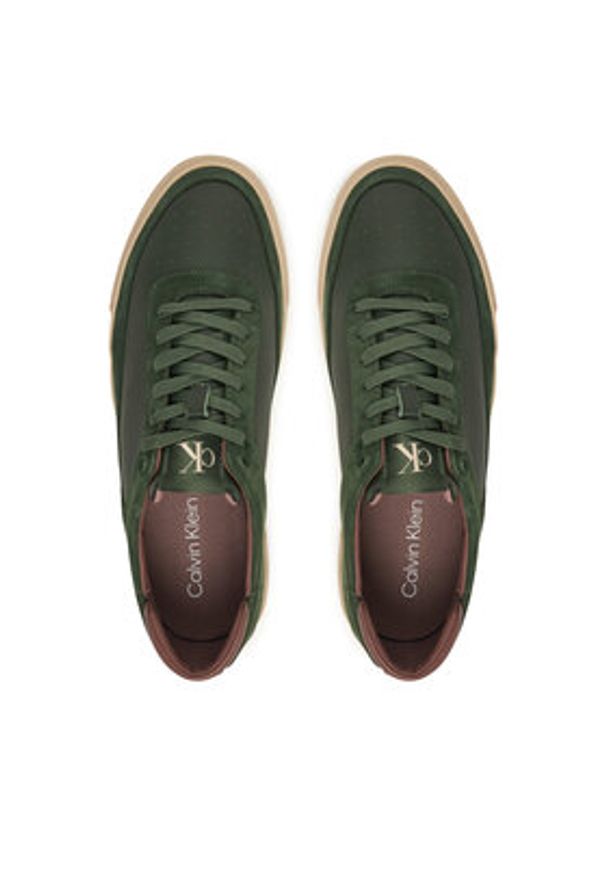 Calvin Klein Sneakersy Basket Cupsole Laceup Lth-Nu YM0YM01354 Zielony. Kolor: zielony. Materiał: zamsz, skóra
