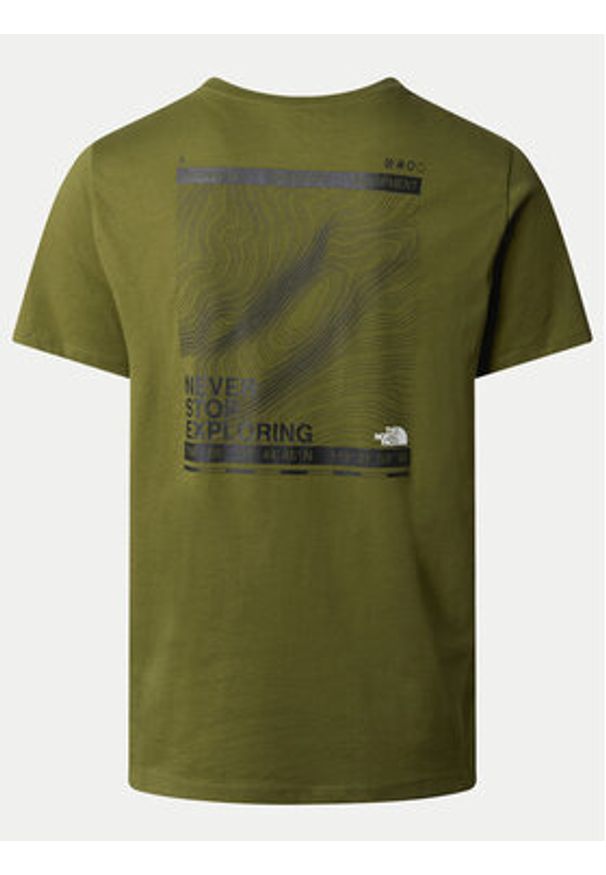 The North Face T-Shirt Foundation Mountain Lines NF0A8830 Zielony Regular Fit. Kolor: zielony. Materiał: syntetyk, bawełna