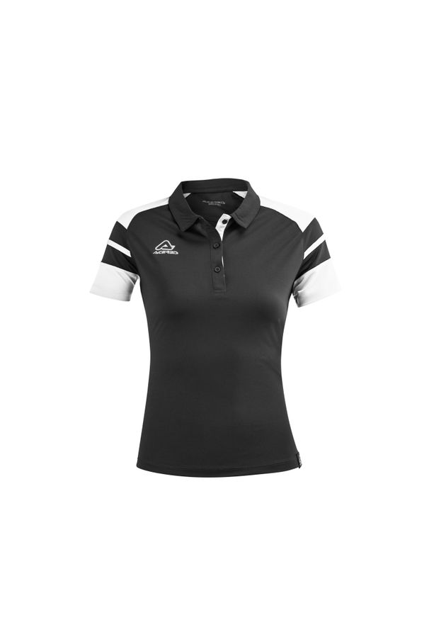 ACERBIS - Damska koszulka polo Acerbis Kemari. Typ kołnierza: polo. Kolor: czarny, biały, wielokolorowy. Materiał: materiał. Sport: piłka nożna