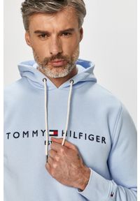 TOMMY HILFIGER - Tommy Hilfiger - Bluza. Okazja: na co dzień. Typ kołnierza: kaptur. Kolor: niebieski. Materiał: bawełna, poliester, dzianina. Wzór: aplikacja. Styl: casual #3