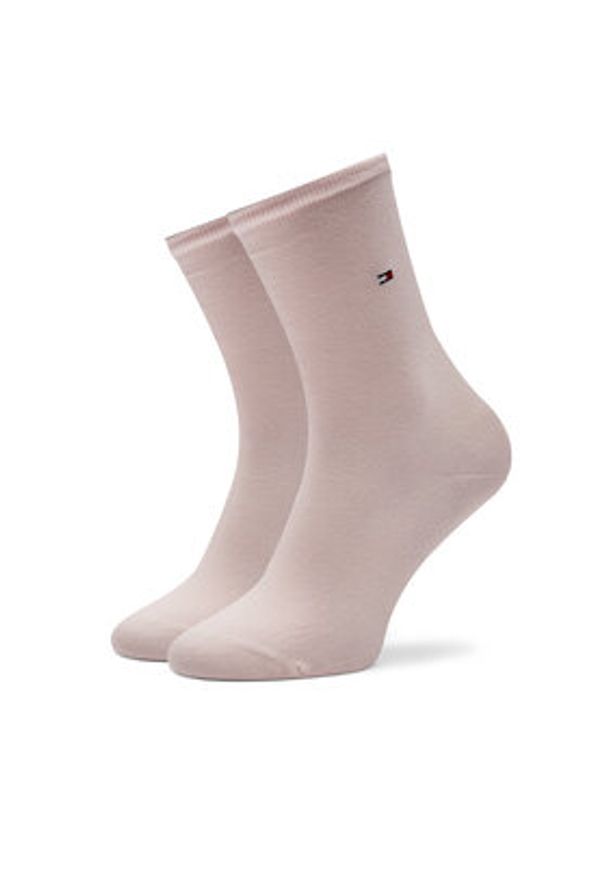 TOMMY HILFIGER - Tommy Hilfiger Zestaw 2 par wysokich skarpet damskich 371221107 Różowy. Kolor: różowy. Materiał: materiał, bawełna