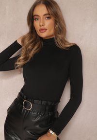 Renee - Czarna Bluzka z Golfem Honnei. Typ kołnierza: golf. Kolor: czarny. Materiał: tkanina. Długość rękawa: długi rękaw. Długość: długie. Wzór: jednolity, gładki #5