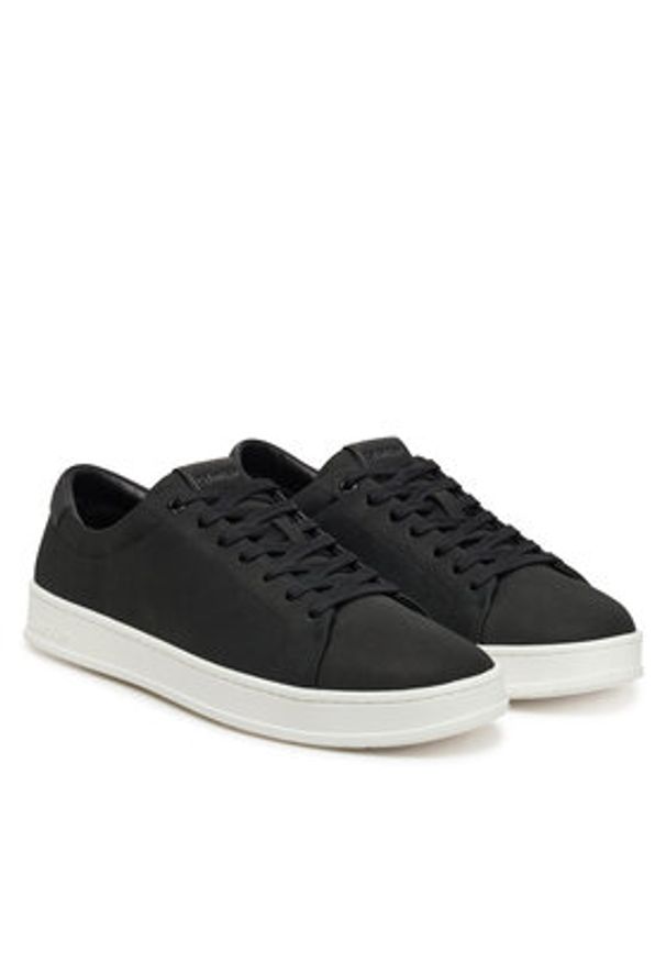 Calvin Klein Sneakersy Low Top Lace Up Nu HM0HM01758 Czarny. Kolor: czarny. Materiał: skóra