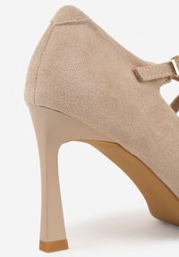 Renee - Beżowe Szpilki Vices z Ozdobnymi Paskami Tamorniel. Okazja: do pracy. Zapięcie: pasek. Kolor: beżowy. Obcas: na szpilce. Styl: elegancki, wizytowy #8