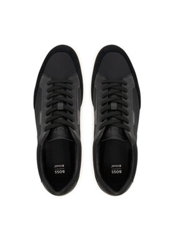 BOSS Sneakersy Nitan 50548864 Czarny. Kolor: czarny. Materiał: skóra, zamsz