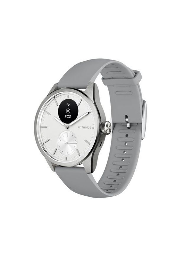 Smartwatch WITHINGS SAS Withings Scanwatch 2 - zegarek z funkcją EKG, pomiarem pulsu i SPO2 oraz mierzeniem aktywności fizycznej i snu (42mm, white). Rodzaj zegarka: smartwatch