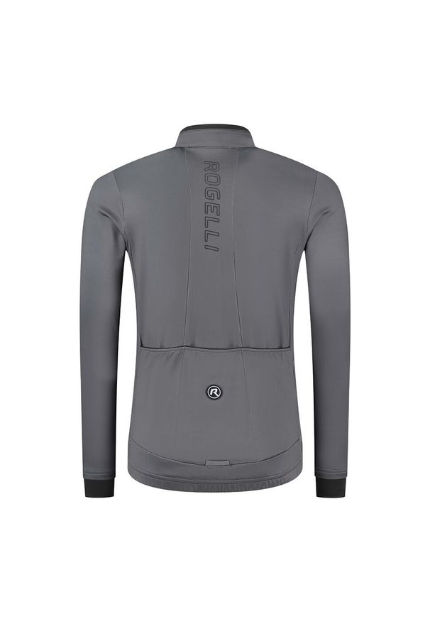 ROGELLI - Koszulka rowerowa z długim rękawem męska Rogelli Essential, ocieplana. Kolor: wielokolorowy, czarny, szary. Długość rękawa: długi rękaw. Długość: długie
