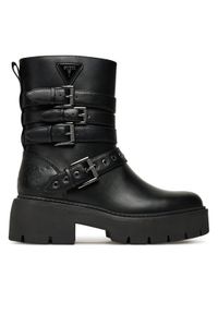 Guess Botki FLTSVO FAL10 Czarny. Kolor: czarny. Materiał: skóra