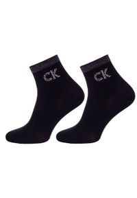 ZEAGLE - Skarpetki Calvin Klein Damsenken Big Crystal Logo 37-41. Kolor: czarny, wielokolorowy. Materiał: poliester, elastan, poliamid, bawełna