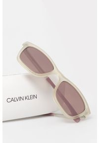 Calvin Klein Jeans Okulary przeciwsłoneczne kolor biały. Kształt: prostokątne. Kolor: biały #3