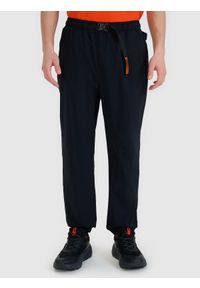 4f - 4F Spodnie casual męskie - czarne XL. Kolor: czarny. Materiał: materiał, tkanina, syntetyk