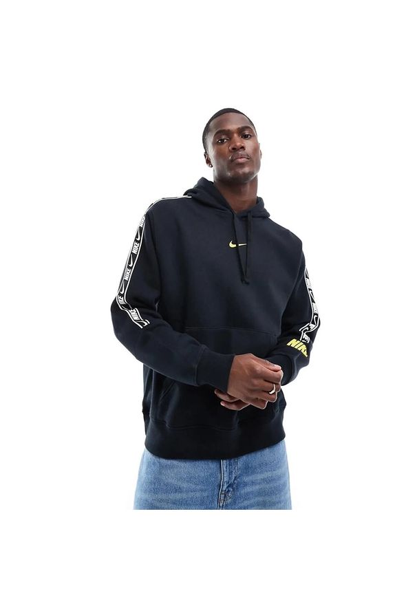 Bluza Dresowa Męska Nike Repeat Hoodie. Kolor: czarny. Materiał: dresówka