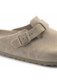 Klapki Birkenstock Boston 1019108 beżowy. Kolor: beżowy. Materiał: welur, zamsz, materiał, skóra