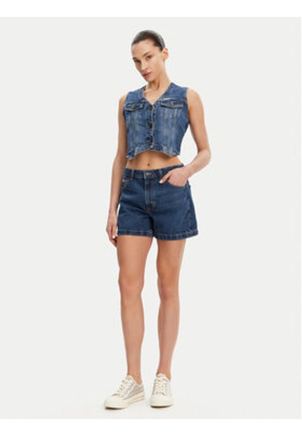 Guess Jeans Szorty jeansowe W5GD0S D5O12 Granatowy Regular Fit. Kolor: niebieski. Materiał: bawełna