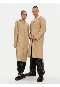 Rains Kurtka przeciwdeszczowa Longer Jacket W3 18360 Beżowy Regular Fit. Kolor: beżowy. Materiał: syntetyk #1
