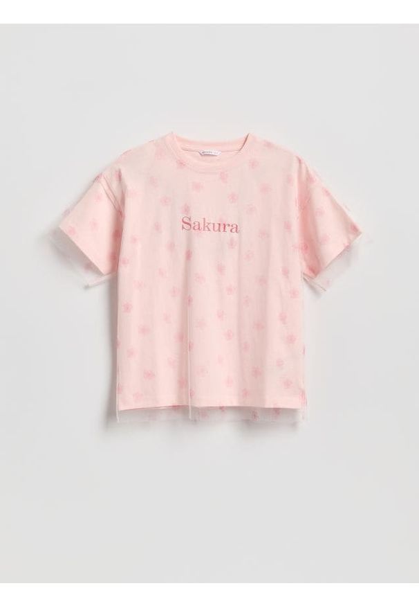 Reserved - Dwuwarstwowy t-shirt z nadrukiem - wielobarwny. Materiał: bawełna. Wzór: nadruk