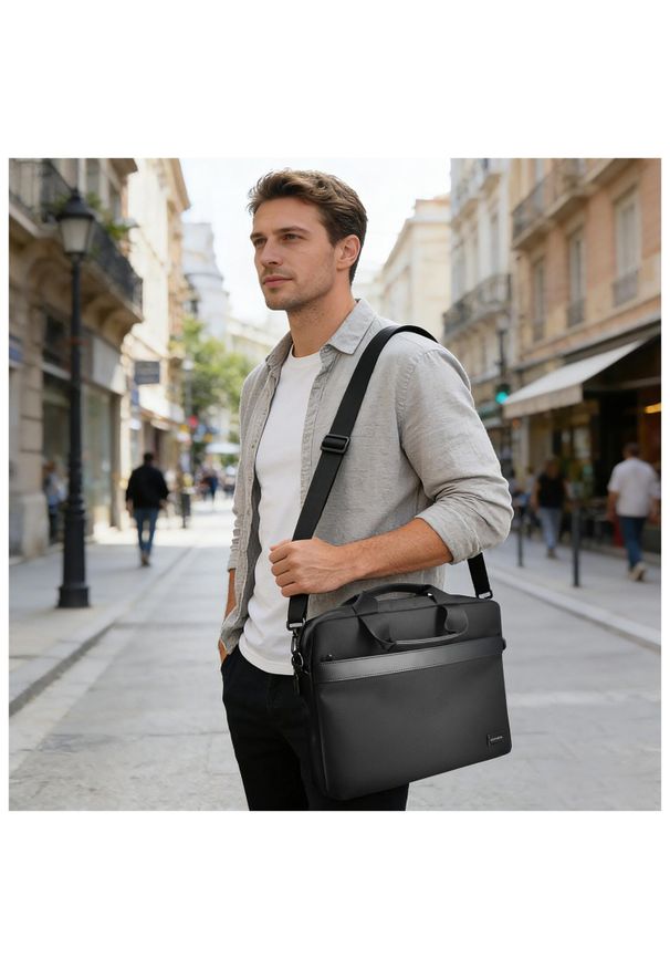 Torba 4smarts Target Eco Slim 15-16'' czarny. Kolor: czarny. Materiał: materiał. Styl: casual