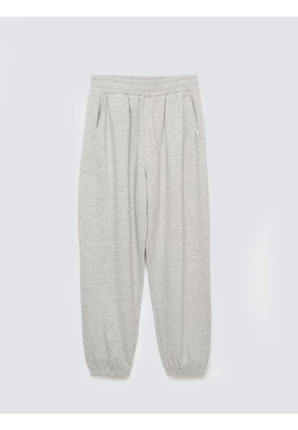 Big-Star - Spodnie chłopięce dresowe szare Polis 901. Okazja: na co dzień, na uczelnię. Kolor: szary. Materiał: dresówka. Wzór: aplikacja. Styl: casual, sportowy