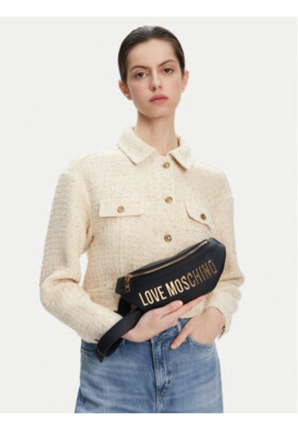 Love Moschino - LOVE MOSCHINO Saszetka nerka JC4195PP1MKD0000 Czarny. Kolor: czarny. Materiał: skóra