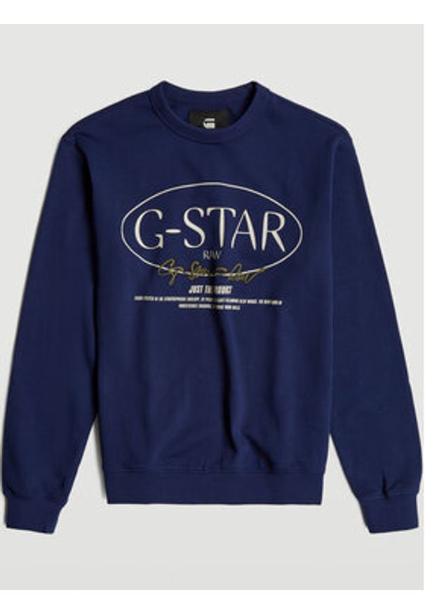 G-Star RAW - G-Star Raw Bluza Circle D25100-D257 Niebieski Regular Fit. Kolor: niebieski. Materiał: bawełna