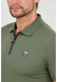 EA7 Emporio Armani - EA7 Zielona koszulka polo. Typ kołnierza: polo. Kolor: zielony