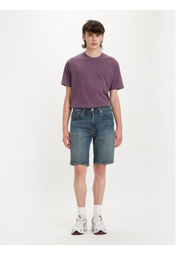 Levi's® Szorty jeansowe 398640100 Granatowy Straight Fit. Kolor: niebieski. Materiał: jeans, bawełna