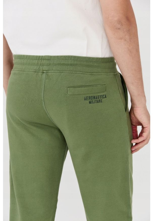 Aeronautica Militare - AERONAUTICA MILITARE Spodnie zielone męskie, Rozmiar L. Kolor: zielony. Materiał: bawełna, dresówka. Wzór: haft
