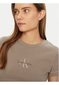 Calvin Klein Jeans T-Shirt Monologo J20J223563 Beżowy Slim Fit. Kolor: beżowy. Materiał: bawełna #3