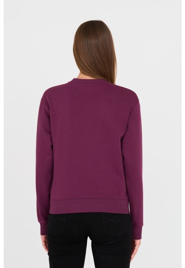 Guess - GUESS Bordowa damska bluza z cyrkoniami, Rozmiar XS. Kolor: czerwony