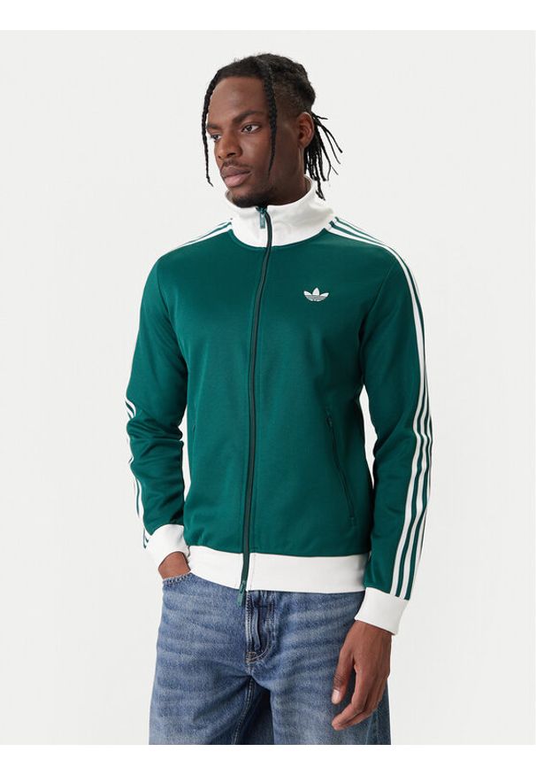 Adidas - adidas Bluza adicolor Classic KE1666 Zielony Slim Fit. Kolor: zielony. Materiał: bawełna